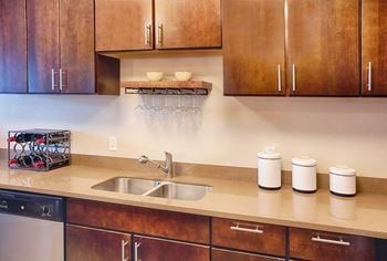 Kitchen with wooden interiors